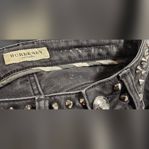 Burberry London Cannington Studded Women's Skinny Jeans Size 25 Charcoal Black - Picture 12 of 15